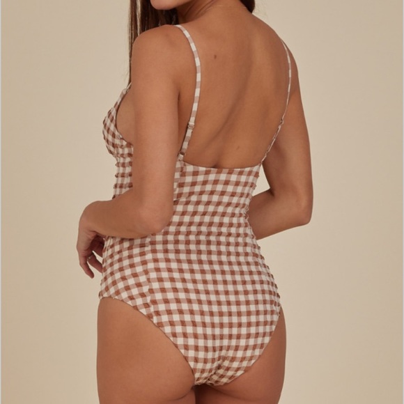 One piece checkered bathing suit. Never worn. - Picture 3 of 4